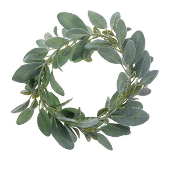 2 Lambs Ear Wreaths for Year Round Wall Door HOME DECOR WEDDINGS CRAFTING LOT - Picture 1 of 4